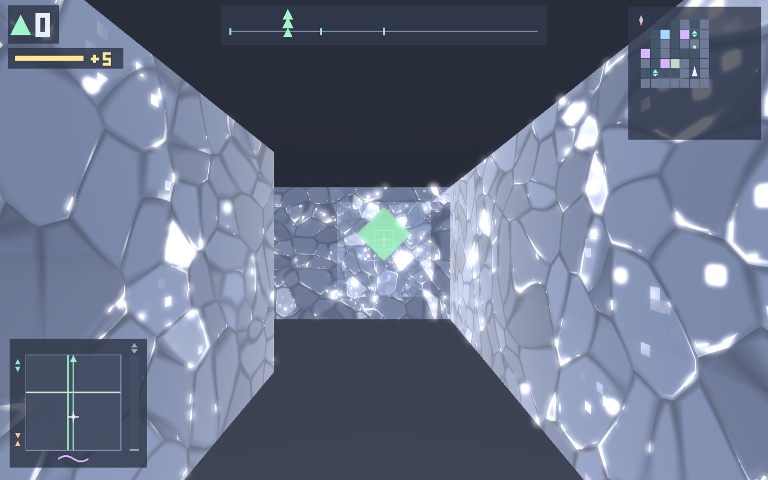 A crystalline corridor with a wraith in your sights