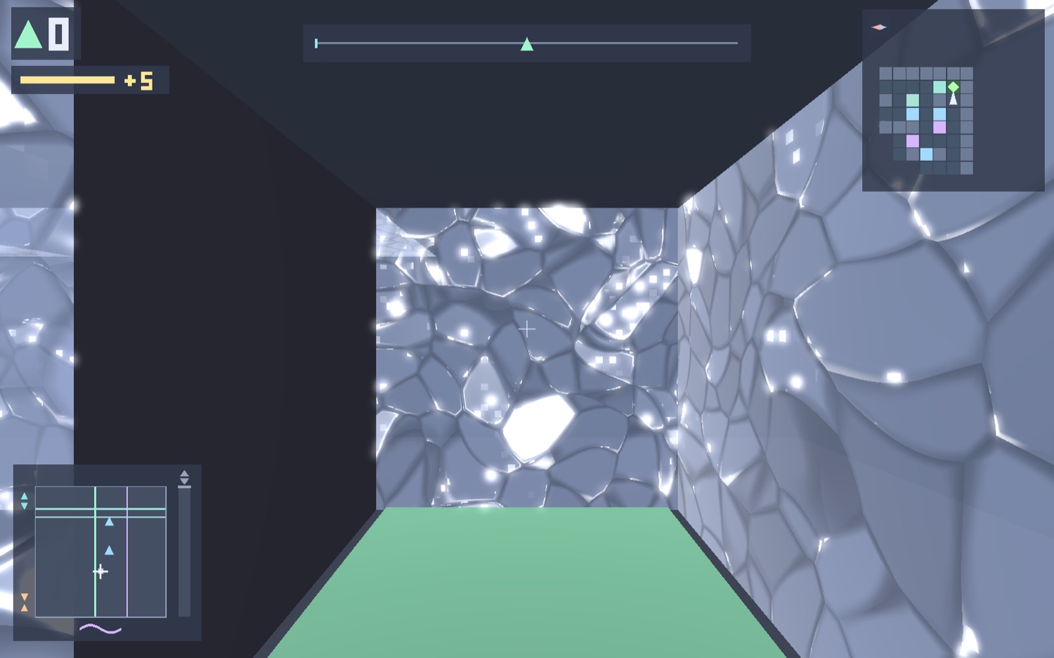 The green exit ahead, marked on the radar